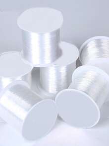 1 rulle klar nylonpärltråd 0,2 mm-0,8 mm, icke-elastisk kristalltråd för gör-det-själv-armband och halsbandssmyckenstillverkning - Transparent vit - Visa 5