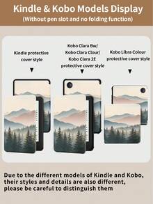 Kingsung Ốp bảo vệ máy tính bảng họa tiết phong cảnh, tương thích với iPad 9.7/10.2/10.5/10.9/12.9/Pro 11, thế hệ thứ 10, Air 8 (M4) 2026 (11 inch), Air 8 (M4) 2026 (13 inch), tương thích với Samsung Galaxy Tab S6 Lite 10.4 inch, tương thích với Kindle Paperwhite thế hệ thứ 12 2024, Kindle thế hệ thứ 11 2022, màu Clara, chống rơi vỡ mềm mại, chân đế thông minh/tự động bật/tắt màn hình. - Nhiều màu - Xem 11