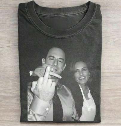 Law And The Retro Eliot Stabler And Olivia Benson Order: Special Victims Movie Shirts-Tops, Men's Wear, High-Quality Men's Washed T-Shirts