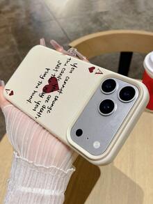 励志名言红桃手机壳，精细仿皮纹理，触感细腻亲肤，有效防止指纹和油脂，简约设计，扑克牌元素，小众高端，治愈系名言 - 白色 - 查看 3