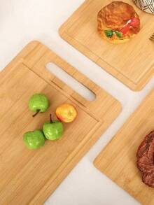 1 pièce Planche à découper en bambou - Planche à découper en bambou avec rainure d'écoulement, pour la viande, les légumes, l'extérieur, la cuisine, matériau en bambou naturel, accessoires de cuisine, le camping, les cadeaux de mariage, les cadeaux de Noël, les cadeaux pour les enseignants - Nude - Voir 10