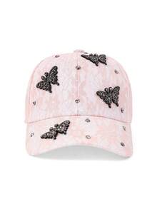 1顶女士可调节水钻棒球帽，时尚百搭尖顶帽，情侣款 - 棒球帽 - 查看 5