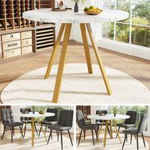 Dining Tables - White+Gold - View 7