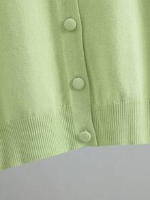 GIGOGOU Women's Short Sleeve T-Shirt And Knit Cardigan, Comfortable And Soft Tops For Spring/Summer - Lime Green - View 10