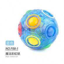 1/2pcs Candy Color Building Block Rainbow Ball, 12-Hole Pressure Relief Toy, Creative Stress Relief Gift For Christmas & Halloween - Multicolor - View 12
