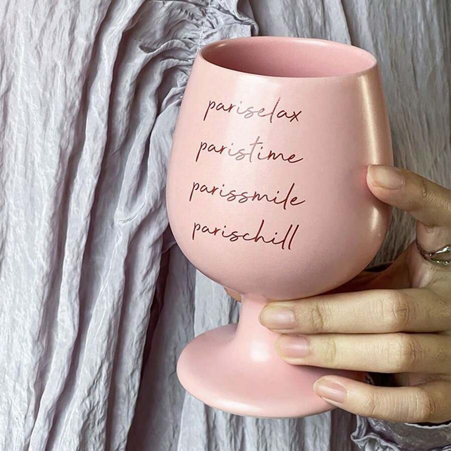 Pink Matte Stemware, Minimalist Cute Girly Home Glassware - Pink - View 1