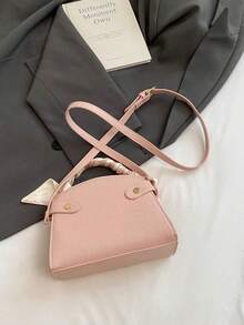 Fashionable Versatile Contrast Color Casual Tote Bag For Women - Pink - View 10