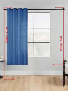 1 buah Tirai Tipis, Melembutkan Pencahayaan, Berlubang, Bagian Atas dengan Lubang Pengait, Semi-Transparan, Dapur, Cocok Untuk Rumah Atau Kantor, Kamar Tidur, Balkon, Ruang Tamu, Warna Polos, Produk Baru, Minimalis, Rustik - Biru - View 12