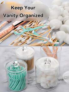 1/3pcs Plastic Swab Box With Lid, Makeup Pad Dispenser, Transparent Cosmetics Organizer Case, Bathroom Apothecary Jar. Multifunctional Storage Container For Q-Tip, Jewelry, Powder Puff, Makeup Remover, Floss, Beauty Eggs. Personal Care Tool. Vanity Decor. Bathroom Accessories - View 5