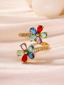 1 chiếc nhẫn hình rắn, thiết kế tối giản hở hai đầu, nhẫn thời trang độc đáo sang trọng. - Một cỡ - Xem 3