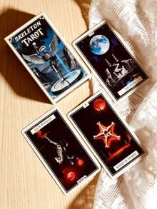 1pc SKELETON TAROT Skull Tarot Cards, Party Supplies & Board Game - Multicolor - View 2
