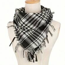 1 chiếc khăn quàng cổ in họa tiết Alpha, khăn vuông kiểu Ả Rập, khăn choàng sa mạc Dubai, khăn quàng cổ họa tiết răng cưa hai mặt. - Nhiều màu - Xem 6