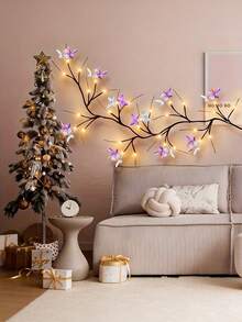 1 Lampada da parete a forma di farfalla viola flessibile con LED, 8 modalità di illuminazione, alimentata tramite USB, illuminazione d'ambiente, adatta per camere da letto, soggiorni, feste e vacanze. Ideale come regalo di Natale e compleanno. - Multicolore - Visualizzare 6