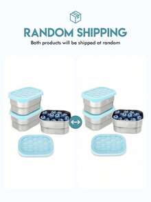 Meoky Bộ 3 hộp đựng đồ ăn nhẹ bằng thép không gỉ 227ml kèm nắp silicon, hộp đựng thực phẩm nhỏ chống rò rỉ, hộp cơm trưa bằng kim loại tái sử dụng dùng cho đồ ăn nhẹ, chuẩn bị bữa ăn, du lịch và dã ngoại. - Bộ 3 món màu xanh nhạt - Xem 10