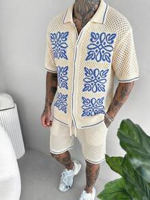 Casual Loose Breathable Knit Polo Shirt, Unisex Street Style, Suitable For Spring And Summer - Apricot - View 1