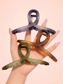 3pcs/1pc Women's 13cm/5.12in Ink Gradient Matte Fashion Back-Of-Head Hair Claw Clip Hair Accessory, Versatile, Elegant & Minimalist, Suitable For Daily, Casual, Party, Beach, Vacation, Hairstyle Design, Face/Hair Washing, Makeup, Clothing Accessory, Spring Hair Claw, Summer Hair Claw, Autumn Hair Accessory, Winter Hair Claw - Multicolor - View 12