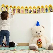 13 pièces Guirlande de photos de tournesol, décorations pour le 1er anniversaire de bébé garçons et filles, fournitures de fanions pour fête - Voir 8
