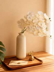 1/3/6/7 支白色仿真兰花，8 个逼真触感的大花头蝴蝶兰花茎，经典款仿真兰花花束，装饰性丝绸蝴蝶兰花，仿真花枝，适用于客厅家居装饰 - 白色 - 查看 4