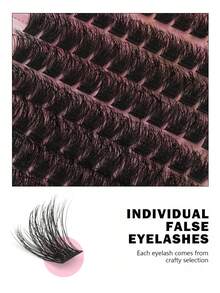 156 Pieces Of Clustered Individual False Eyelashes, Professionally Made, Natural Effect, D-Shaped Curl, Suitable For DIY Eyelash Extension For Glamorous Looks, Length 10-16mm, Natural Appearance Eyelash Clusters, Fluffy Clustered Eyelashes, DIY Eyelash Extension, Eyelash Clusters, Individual False Eyelashes, Eyelashes, False Eyelashes - D - Xem 5