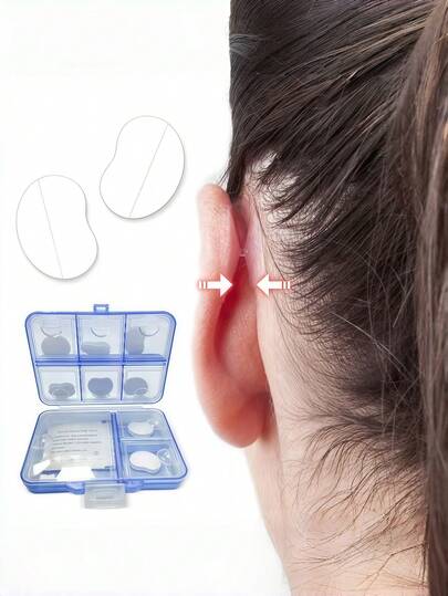 12 Stück wasserdichte Ohrformstützen, Sommer Essentiell, tragbar und einfach zu verwenden. Wasserdichte Ohrstütze Korrektor, kompakte Ohrformstütze, wasserdichte Ohrformsticker. Bitte halten Sie die Ohren vor der Verwendung sauber und trocken.