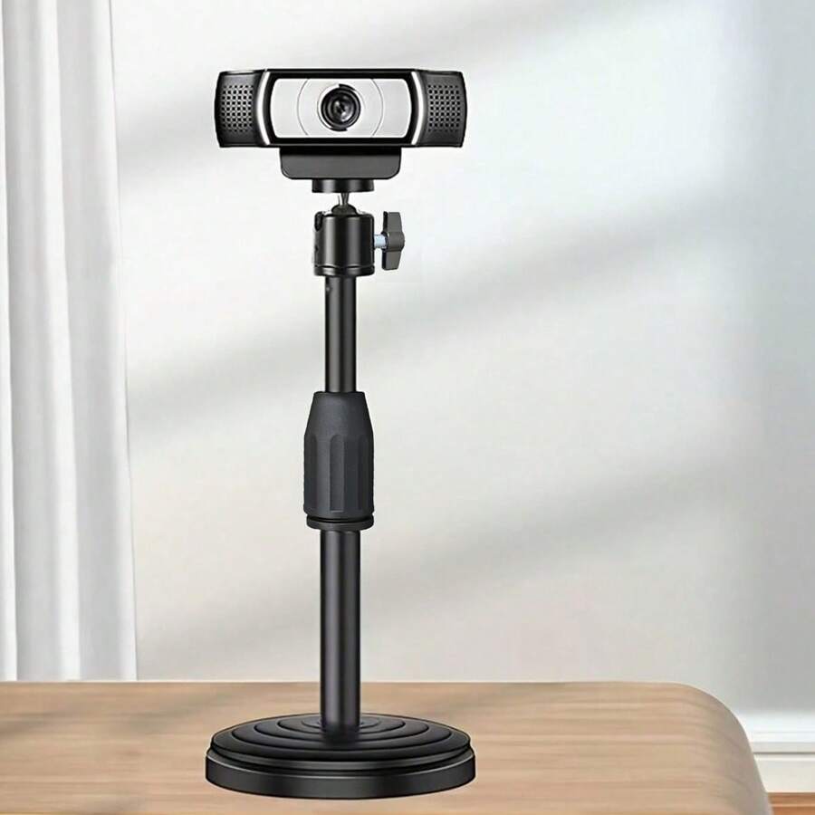 Giá đỡ webcam để bàn có thể điều chỉnh, chân đế ba chân cho camera mạng, giá đỡ webcam. - màu đen - Xem 1