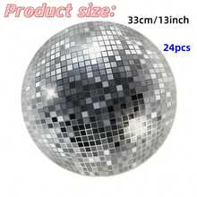 12/24 片装，33 厘米餐垫，一次性迪斯科球图案餐垫，适用于圣诞节、餐厅、生日、派对、宴会、咖啡馆、毕业派对。 - 查看 9