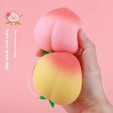 1个创意桃子挤压玩具，减压慢回弹玩具，创意礼物 - 彩色 - 查看 4
