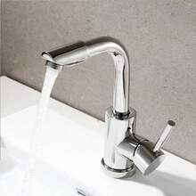 浴室水龙头，旋转式冷热水龙头，厨房双冷热水龙头，银色，黑色 - 彩色 - 查看 7