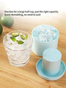 1 pieza Molde de cubitos de hielo de plástico, molde de cubitos de hielo con forma de cubo sencillo con tapa, adecuado para la cocina - Multicolor - Ver 9