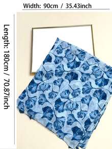 1条女士简约印花围巾，时尚围巾，新款防晒沙滩披肩，亚麻质感女士披肩 - 彩色 - 查看 8