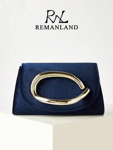 REMANLAND Ví cầm tay nhung màu xanh hải quân thanh lịch và sang trọng với điểm nhấn kim loại hình bầu dục – Món phụ kiện tinh tế này có chất liệu nhung mềm mại và điểm nhấn kim loại hình bầu dục bóng bẩy, hoàn hảo cho các bữa tối, tiệc tùng và những chuyến đi làm đầy phong cách, giúp tô điểm thêm vẻ sang trọng cho trang phục của bạn. Đây là món quà tuyệt vời nhất dành cho phái nữ. - Màu xanh hải quân - Xem 9