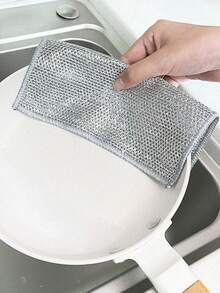 50 piezas/paquete Paños de limpieza de microfibra reutilizables, 20 piezas/10 piezas/5 piezas, de doble cara, adecuados para la limpieza de la cocina durante todo el año - Cuadrado - Ver 5