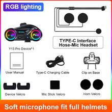 Y13 Pro Motorradhelm mit kabellosem Kopfhörer 500M Intercom Version, ausgestattet mit BT5.4+BT5.4 Dual-Core Bluetooth Chip, RGB Beleuchtungseffekten, IP56 wasserdicht und staubdicht, eingebauter Intercom-Indikator, unterstützt Intercom über Marken hinweg, Intercom-Reichweite bis zu 500M, kompatibel mit Halb- und Vollvisierhelmen, großer 1000mAh Akku, unterstützt gleichzeitiges Intercom und Musikwiedergabe, unterstützt KI-Sprachassistent - Y13 Pro - Übersicht 16