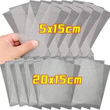 5/10/15/20 piezas de reparación de acero inoxidable, parches de grietas con agujeros de malla, malla de alambre de soldadura recortable, reparación de parachoques de coche, accesorios de soldadura - plata 20x15cm - Ver 4