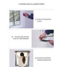 1片装防蚊虫纱窗网，白色薄纱配黑色滚边，玻璃纤维材质，夏季防蚊蝇窗帘 - 白色 - 查看 5