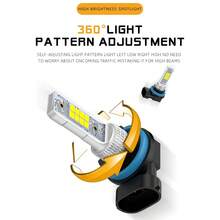 TOAUTO 2 bóng đèn LED H11 9005 dùng cho đèn sương mù ô tô, đèn pha xe máy DRL, đèn pha tự động 6000K - A - Xem 5