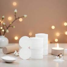 100 Pcs White Soft Facial Pads Round Shape Face Cleansing Pads, Disposable Non-Woven Fabric, For Makeup Removing Blending And Skin Toner Applying Cotton Balls And Swabs, 236 Inches - trắng - Xem 4