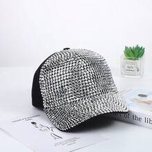 Mũ lưỡi trai đính đá lấp lánh sang trọng, mũ snapback đính đá cho nữ, mũ chống nắng thời trang đa năng. - Nhiều màu - Xem 7