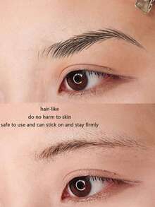 (6 Tờ) Hình dán xăm lông mày sống động như thật, hình dán xăm giả chống thấm nước, lâu trôi, hình xăm tạm thời gợi cảm cá nhân hóa - màu đen - Xem 2