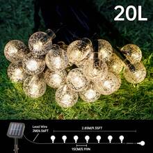 Solar-Powered String Lights, 39.3 Ft/22.9 Ft/16.4 Ft, Featuring 8 Flashing Modes And 100/50/20 LED Bubble Balls. Modern Style, Made Of Plastic, Switch Control. Suitable For Gardens, Christmas, Weddings, Birthdays, And Holiday-Themed Decorations. - Đèn cầu bong bóng năng lượng mặt trời - Xem 6