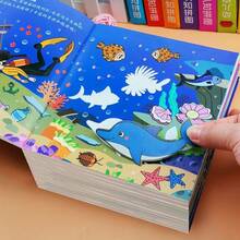 4本兒童貼紙書，適合學齡前兒童的趣味活動書，冒險、動物、恐龍、公主、交通工具、海洋主題，免髒旅行玩具，派對小禮品，手工藝，鍛鍊精細動作能力的教育性靜心遊戲 - 4 Random Sticker Books - 查看 13