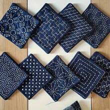Sashiko Embroidery Quilting Stencils, Reusable Ivory PET Plastic Templates, 13cm Geometric Wave Star Textured Patterns, Craft Stencils For Fabric Wood Glass Canvas Paper Painting Scrapbooking Wall Decor Home Decoration Handmade Cards Wooden Signs - 13*13cm - View 1