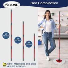 MXZONE Spin Mop Handle Replacement Compatible With O Cedar Spin Mop And Bucket, 4-Section 30 To 58 Inchs Mop Replace Handle, Mop Stick For Floor Cleaning, Mop Head And Base Not Include - Màu A - Xem 2