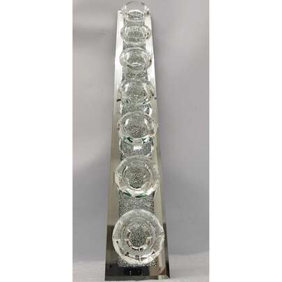 Diamond Crush Crystal Sparkly Silver Mirrored 7 Tea Light Holder 56cm