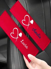 1 Piece Of Customizable Name, Car Seatbelt Shoulder Cushion, Soft And Comfortable Protective Cover, Ergonomically Designed To Enhance Driving Experience, Suitable For Most Car Models, Soft And Comfortable Car Seatbelt Shoulder Protection - Multicolor - View 2