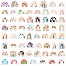 60 piezas Paquete de pegatinas de vinilo arcoíris - Duraderas, calcomanías para portátiles, botellas de agua, patinetas y talla grande - Diseños de dibujos animados vibrantes para scrapbooking y manualidades - Multicolor - Ver 2
