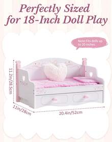 Robotime Robud 2-In-1 Wooden Doll Bunk Bed & Sofa Set With Bedding – Convertible Baby Doll Crib Furniture, Pink Kids Pretend Play Toy Gift - Pink - View 5
