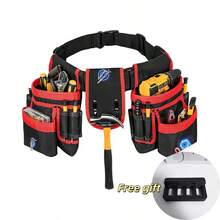 Tool Belt  Features Multiple Pockets And An Adjustable Tool Set, With A Free Tool Holder Included. Perfect For DIY Projects, Woodworking, And Home Repairs. - Waist Bag + Support - View 13