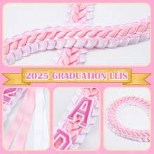 Class Of 2026 Double Braided Ribbon Graduation Necklace, Handmade Woven Graduation Lei Honor Cord, Elegant Satin Academic Garland Accessory For Ceremony Outfit, St. Patrick's Day Lucky Grad Gift, Perfect Easter Spring Keepsake & Party Favor For High School College Students & BFF - Đỏ và đen - Xem 5