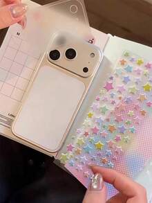 Película para lente de cámara + Juego de pegatinas con estrellas, Pegatina decorativa y protectora para cámara de teléfono Apple - Multicolor - Ver 4